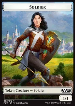 Soldier Token (W 1/1) // Zombie Token (B 2/2)