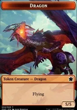 Dragon Token (R 5/5) // Zombie Token (B 2/2)