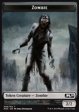 Zombie Token (B 2/2) / Wolf Token (G 2/2)