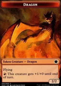 Dragon Token (R 2/2) // Zombie Token (B 2/2)
