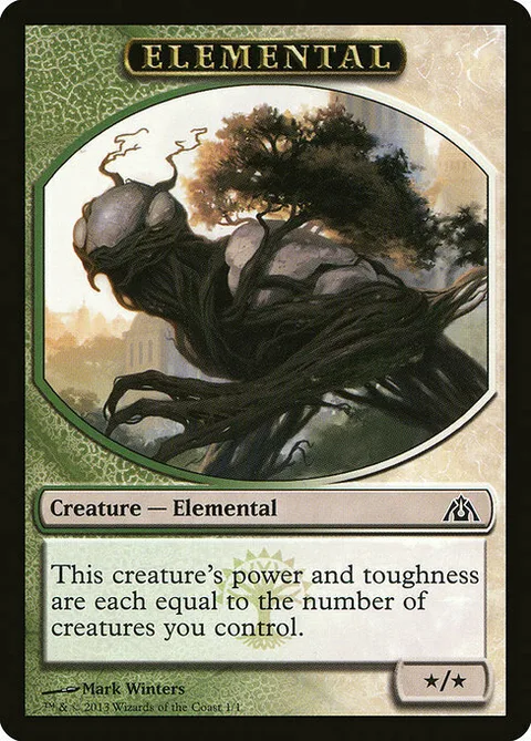 Elemental Token (Green and White */*)