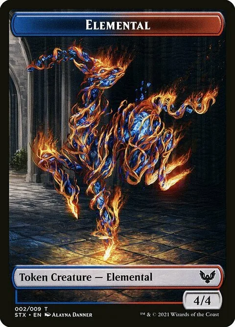 Elemental Token (Blue and Red 4/4)