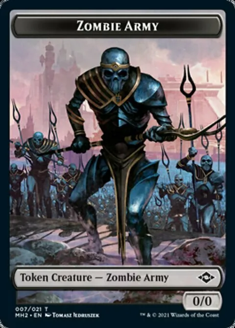 Zombie Army Token (B 0/0) // Squirrel Token (G 1/1)