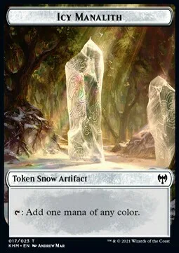 Icy Manalith Token // Human Warrior Token (W 1/1)