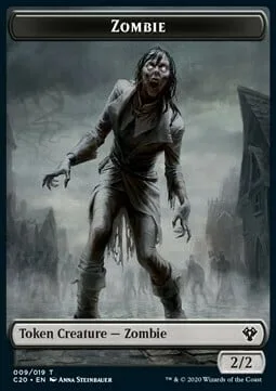 Zombie Token (B 2/2) // Human Soldier Token (W 1/1)