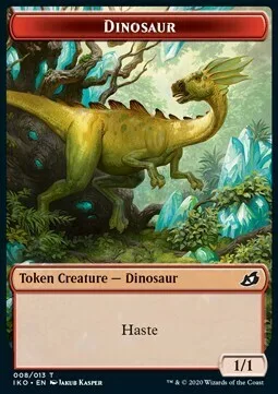 Dinosaur Token (R 1/1) // Human Soldier Token (W 1/1)