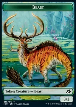 Beast Token (G 3/3) // Human Soldier Token (W 1/1)