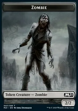 Zombie Token (B 2/2) // Knight Token (W 2/2 Vigilance)