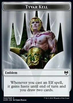 Tyvar Kell Emblem // Elf Warrior Token (G 1/1)