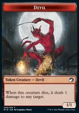 Devil Token (R 1/1) // Spirit Token (W 1/1)