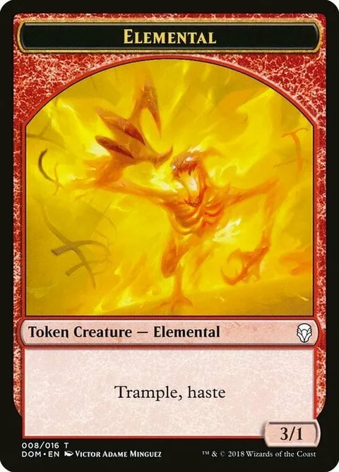 Elemental Token (Red 3/1 Trample, haste)