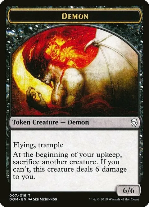 Demon Token (Black 6/6 Upkeep Sacrifice)