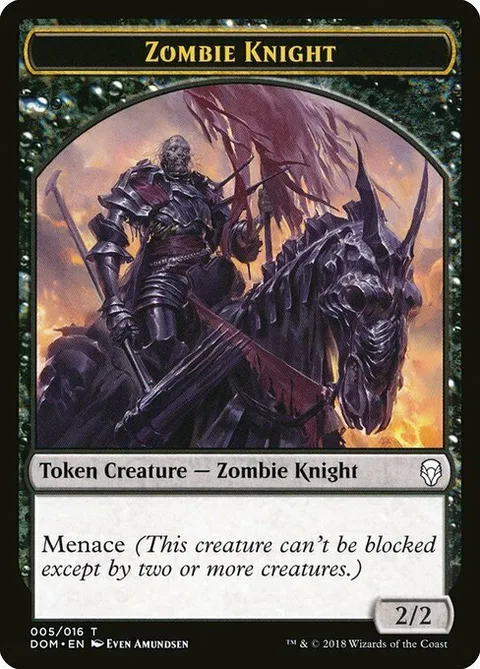 Zombie Knight Token (Black 2/2)