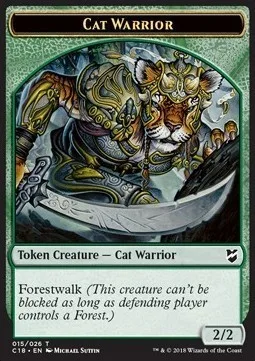 Cat Warrior Token (G 2/2) // Elemental Token (G */*)