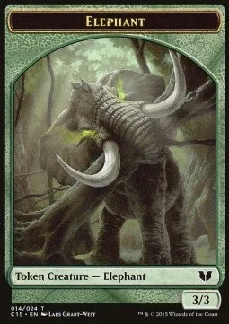Elephant Token (G 3/3) / Saproling Token (G 1/1)