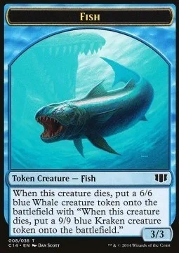 Fish Token (U 3/3) / Zombie Token (U */*)