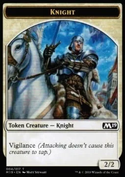 Knight Token (W 2/2 Vigilance) // Goblin Token (R 1/1)