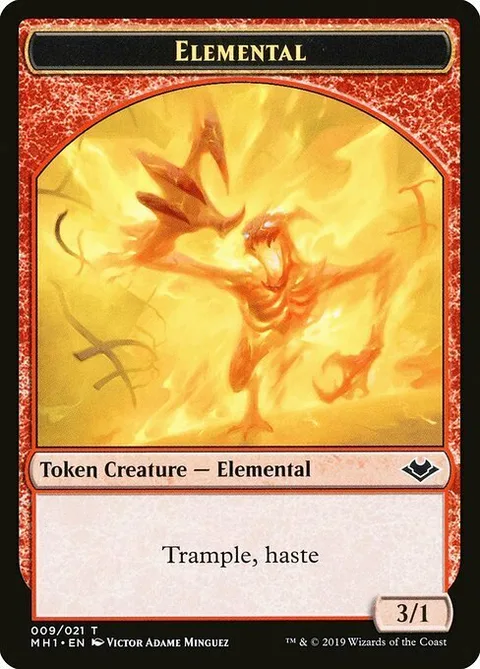 Elemental Token (Red 3/1 Trample, haste)