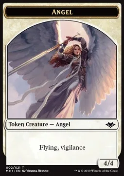 Angel Token (W 4/4 Vigilance) // Goblin Token (R 1/1)
