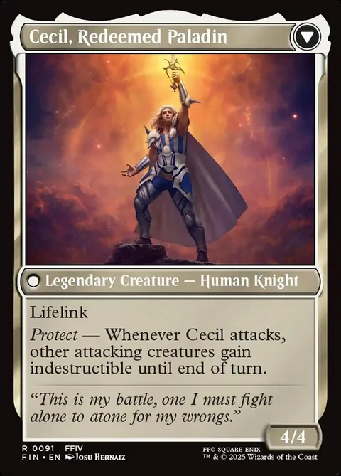 Cecil, Dark Knight // Cecil, Redeemed Paladin – Rückseite