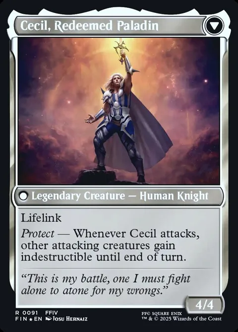 Cecil, Dark Knight // Cecil, Redeemed Paladin – Rückseite