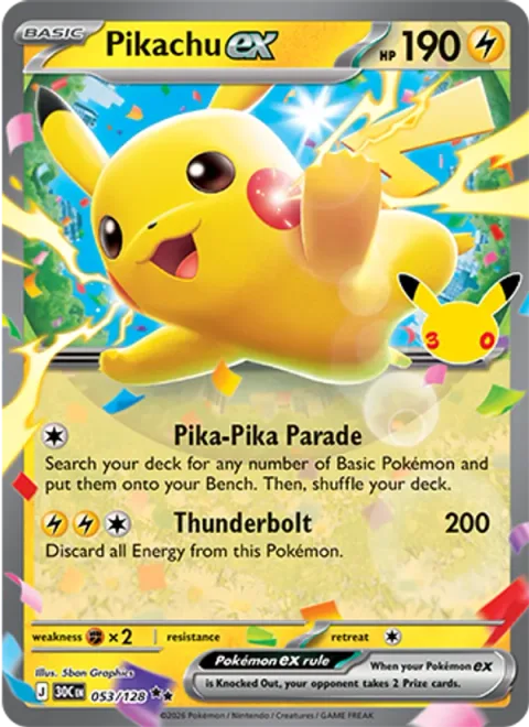 Pikachu ex [Pika-Pika Parade | Thunderbolt]