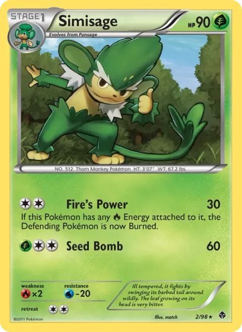 Simisage [Fire's Power | Seed Bomb]