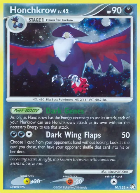 Honchkrow Lv.42 [Dark Genes | Dark Wing Flaps]