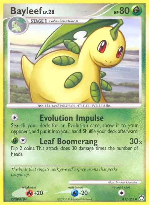 Bayleef Lv.28 [Evolution Impulse | Leaf Boomerang]
