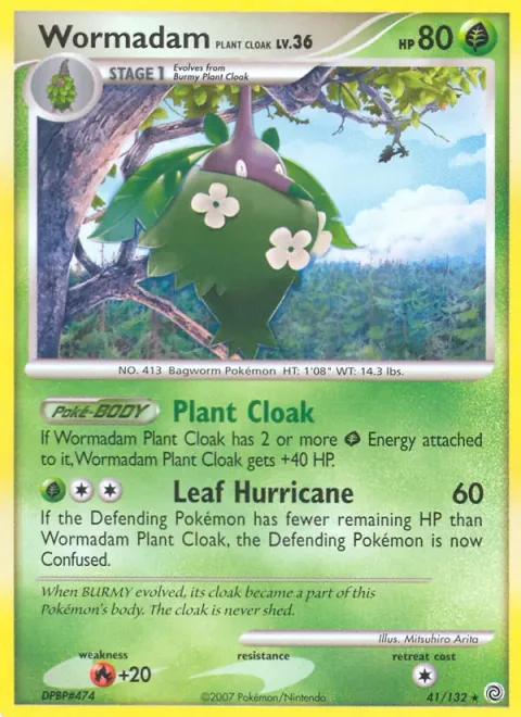Wormadam Plant Cloak Lv.36 [Plant Cloak | Leaf Hurricane]