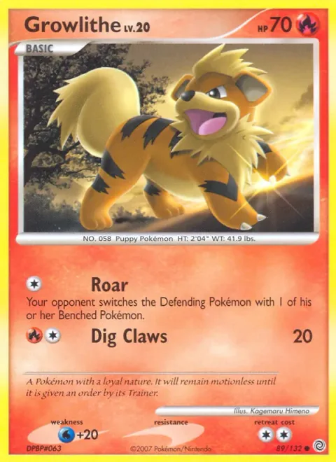 Growlithe Lv.20 [Roar | Dig Claws]