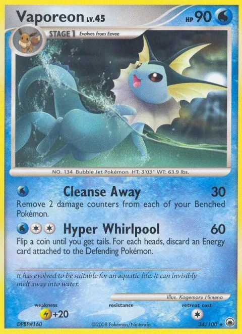 Vaporeon Lv.45 [Cleanse Away | Hyper Whirlpool]