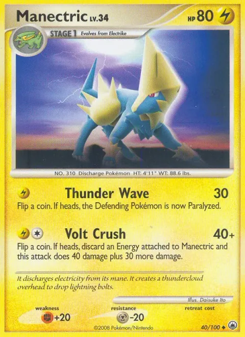 Manectric Lv.34 [Thunder Wave | Volt Crush]