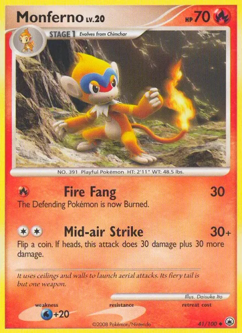 Monferno Lv.20 [Fire Fang | Mid-air Strike]