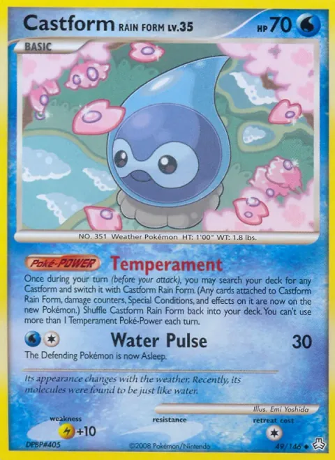 Castform Rain Form Lv.35 [Temperament | Water Pulse]
