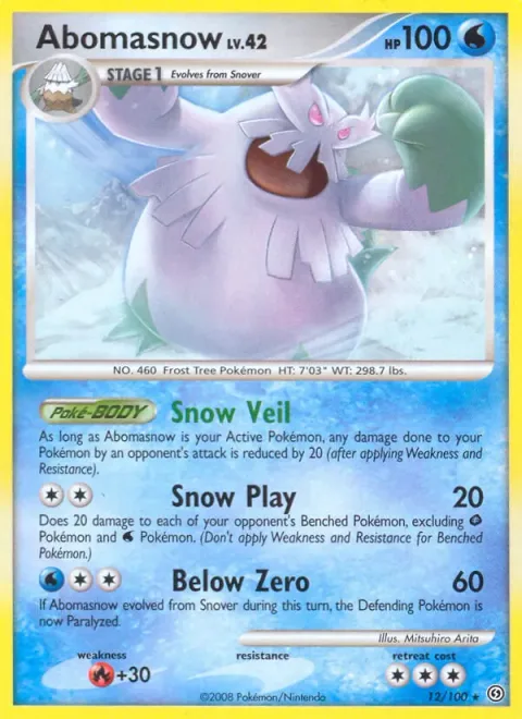 Abomasnow Lv.42 [Snow Veil | Snow Play | Below Zero]