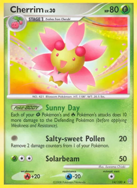 Cherrim Lv.30 [Sunny Day | Salty-sweet Pollen | Solarbeam]