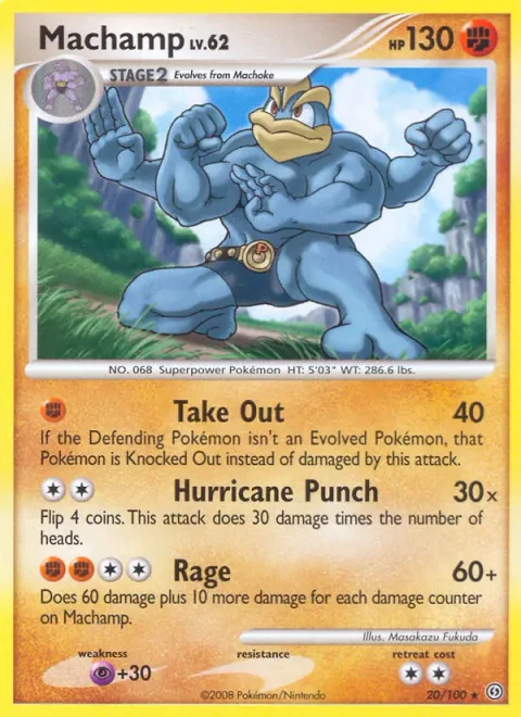 Machamp Lv.62 [Take Out | Hurricane Punch | Rage]