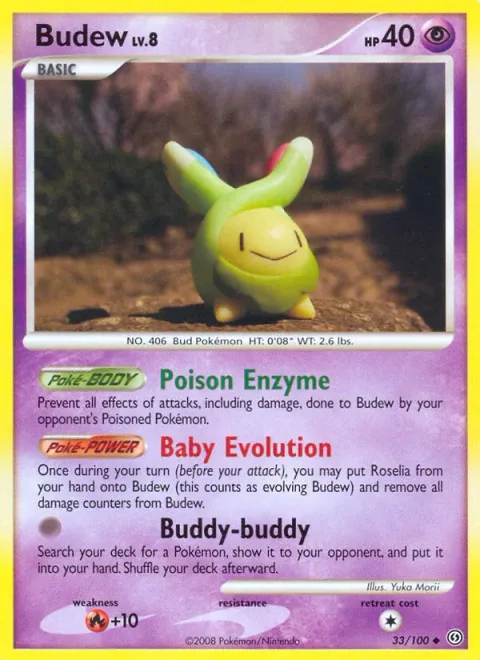 Budew Lv.8 [Poison Enzyme | Baby Evolution | Buddy-buddy]