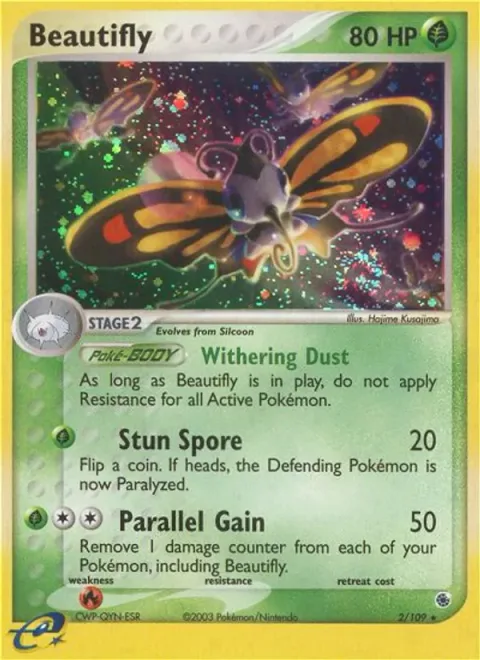 Beautifly [Withering Dust | Stun Spore | Parallel Gain]