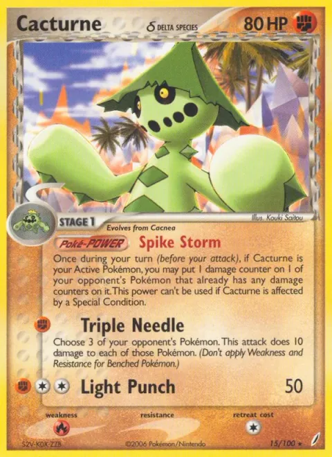 Cacturne δ Delta Species [Spike Storm | Triple Needle | Light Punch]