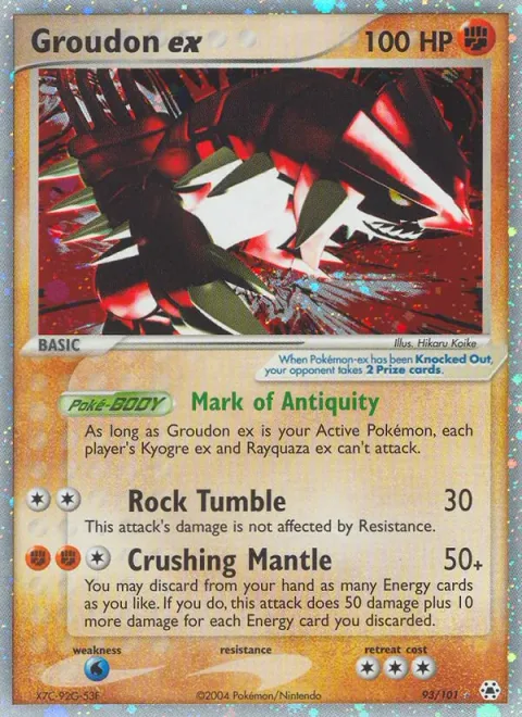 Groudon ex [Mark of Antiquity | Rock Tumble | Crushing Mantle]