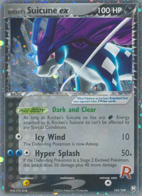 Rocket's Suicune ex [Dark and Clear | Icy Wind | Hyper Splash]