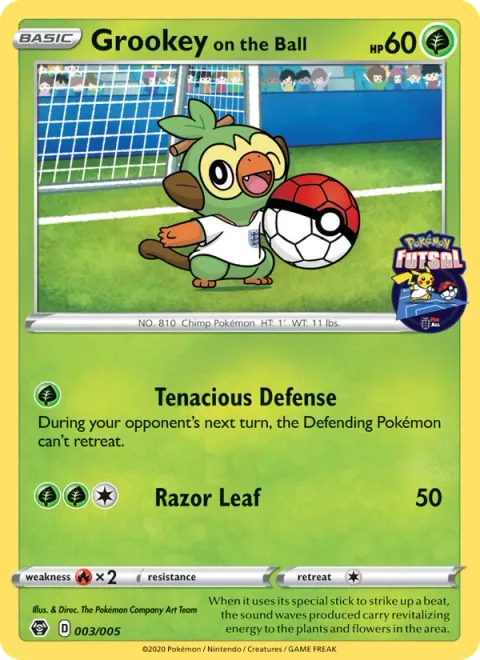 Grookey on the Ball [Tenacious Defense | Razor Leaf]