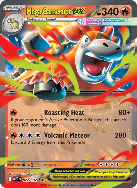 Mega Camerupt ex [Roasting Heat | Volcano Meteor]