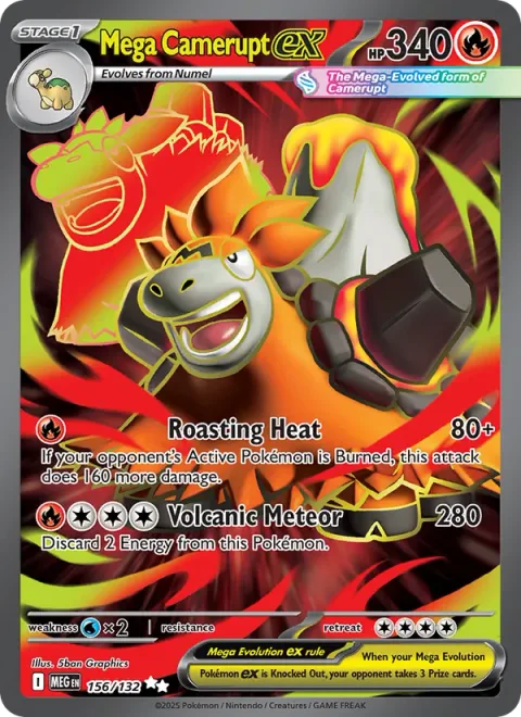 Mega Camerupt ex [Roasting Heat | Volcano Meteor]