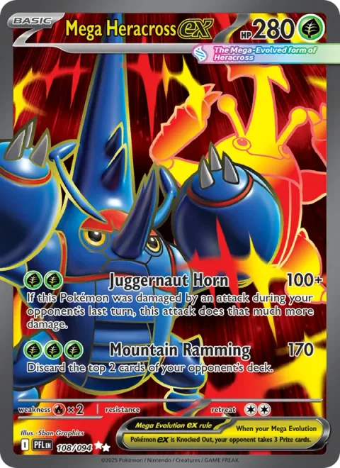 Mega Heracross ex [Juggernaut Horn | Mountain Ramming]