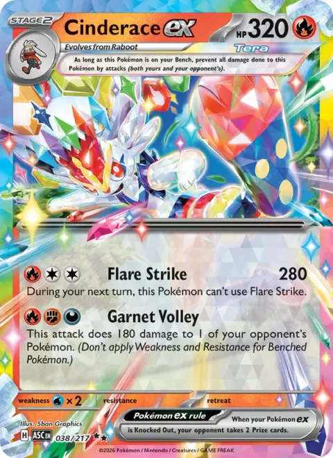 Cinderace ex [Flare Strike | Garnet Volley]