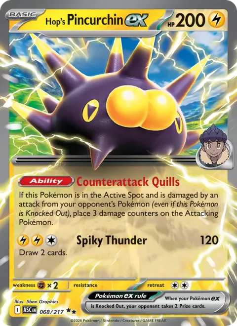 Hop's Pincurchin ex [Counterattack Quills | Spiky Thunder]