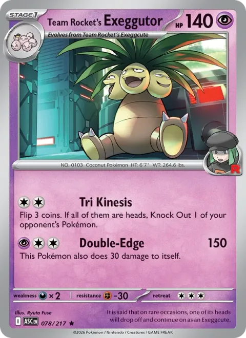 Team Rocket's Exeggutor [Trikinesis | Double-Edge]